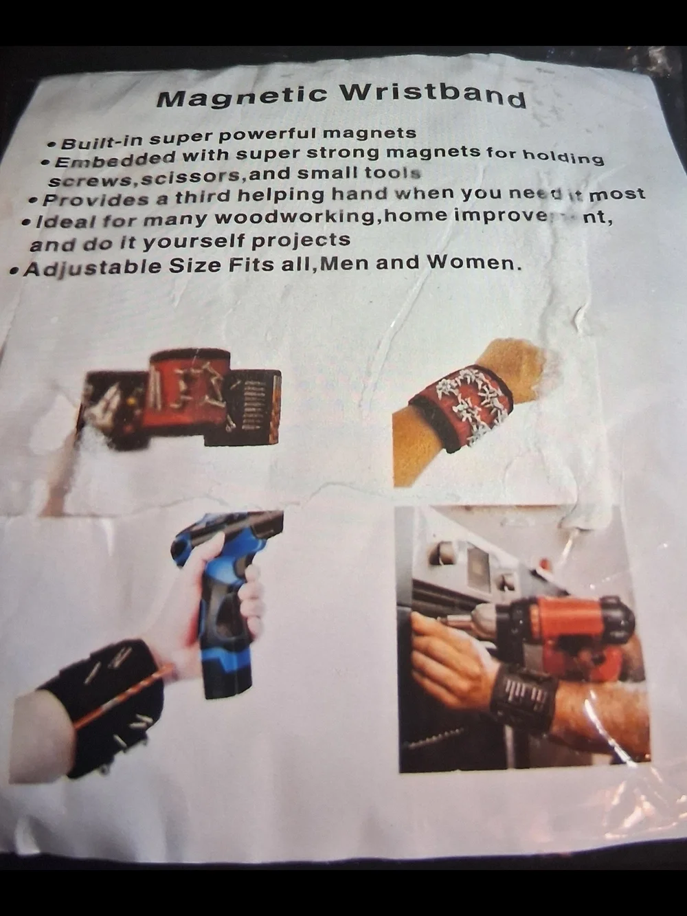 New Magnetic Red Wristband for Holding Screws and Small Fasteners
